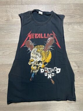 Vintage Metallica Damage Inc Muscle Tee Shirt Jerzees Heavy Metal Rock Band L